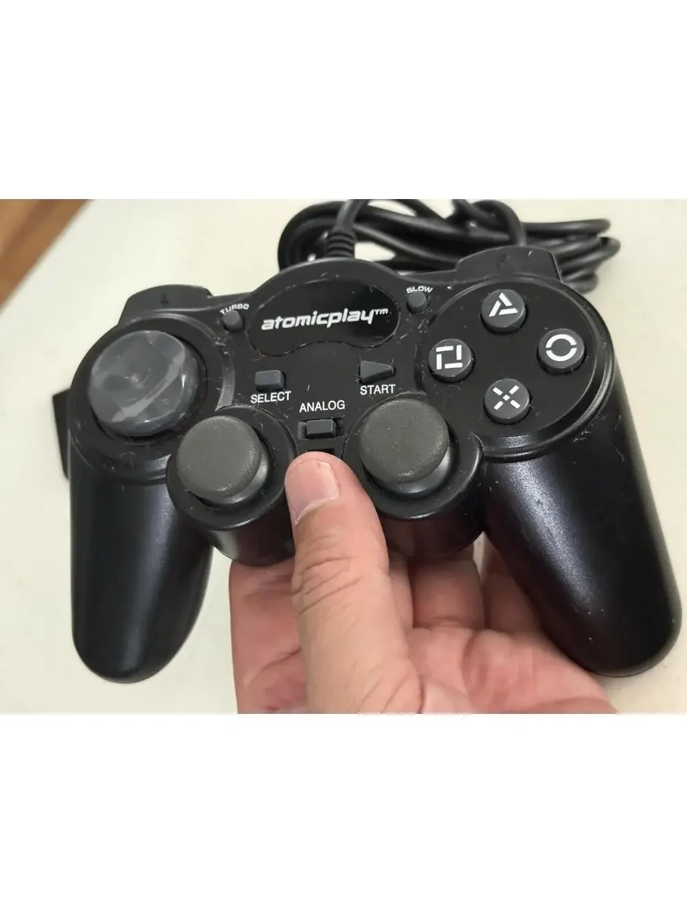 Atomicplay Wired Controller PS2 For PlayStation 2 Black Gamepad - Working